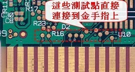 PCB测试点金手指