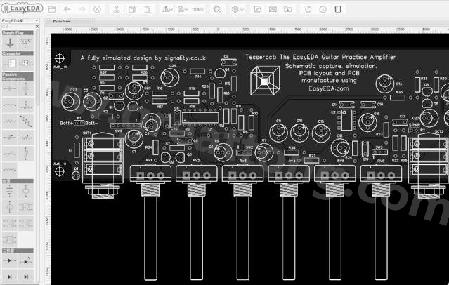 以EasyEDA制作的吉他放大器布线