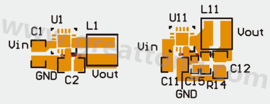 输出电容与 VOS 接脚稳压良好的 PCB 设置及路径