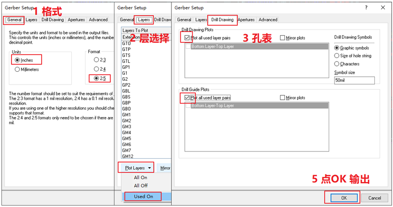 输出Gerber部分，File下选择 Gerber Files